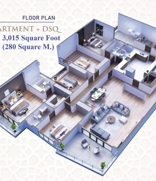 5 Bedroom Apartment with DSQ Floor plan